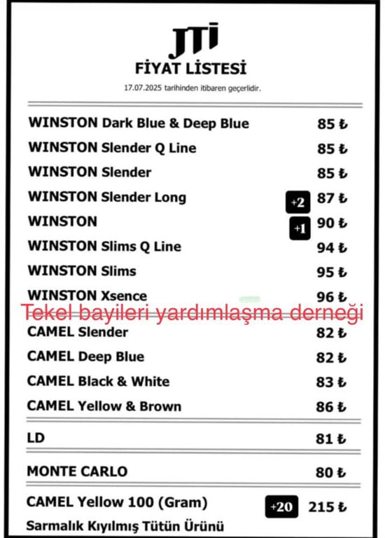 bir sigara grubuna ikinci zam