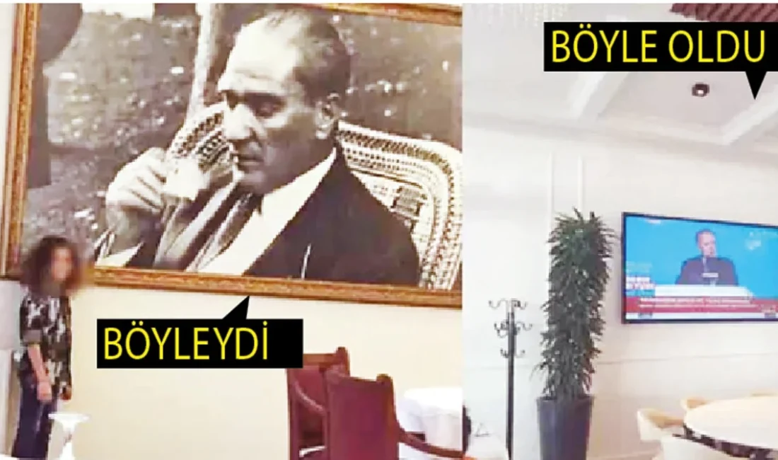 İstanbul Florya Atatürk Deniz Köşkü’nün sosyal tesislerindeki lokanta bölümünde duvarda